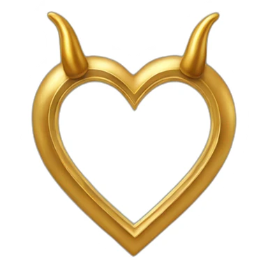 Gold heart frame with horns sticker