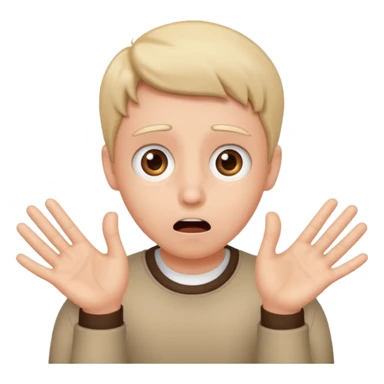 Shocked face with nub hands sticker