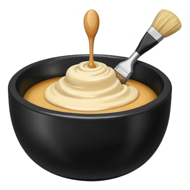 bowl of blonde hair dye with a brush next to it sticker