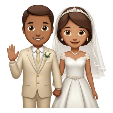 Brown couple getting married sticker