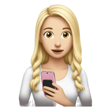 White Girl scrolling phone sticker