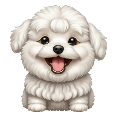 White maltipoo laughing sticker