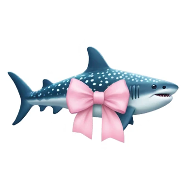 Whale shark with a pastel pink bow  sticker