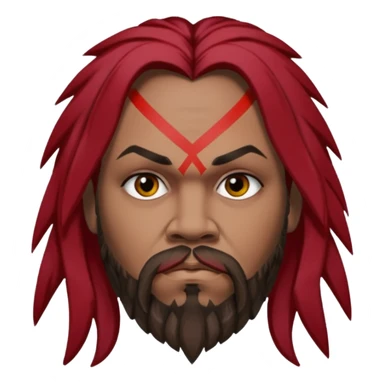 Max Cavalera (b.1969) with dark red long hair with black highlights sticker