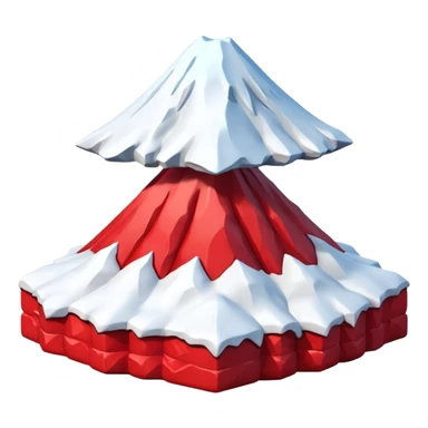 Create a 3D Mount Fuji with red color. sticker