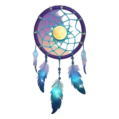Sparkly moon-and-stars galaxy dreamcatcher sticker
