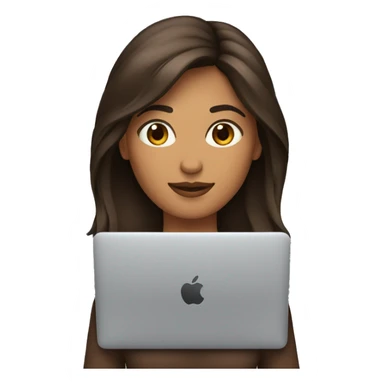 Femme brune travaille sur son macbook sticker