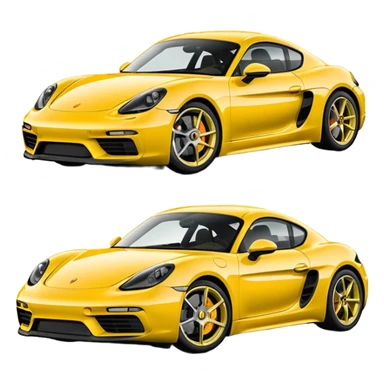 Chalk colored 2024 Porsche 718 Cayman GTS 4.0 with yellow ceramic brakes sticker