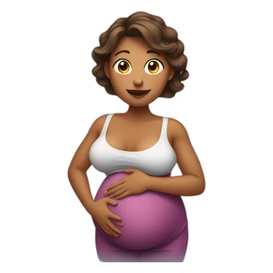 pregnant woman with visible belly flexing bicep sticker
