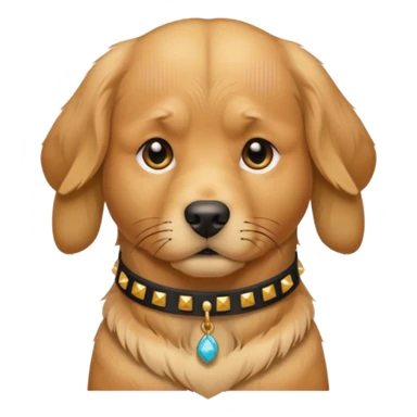 golden retriever dog frowning and wearing goth accessories sticker