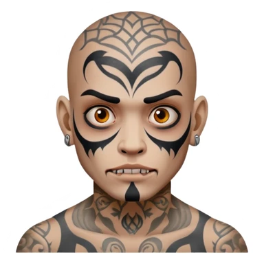 scary man with face tattoos  sticker