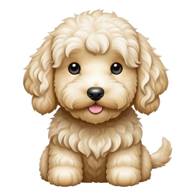 White goldendoodle wavy fur sticker