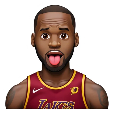 lebron with toung out  sticker