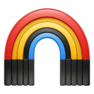 simple emoji-style rainbow with German flag's black, red, and gold stripes instead of rainbow colors sticker