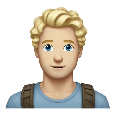 light curl blonde 30yo man blue eyed pale skin sticker