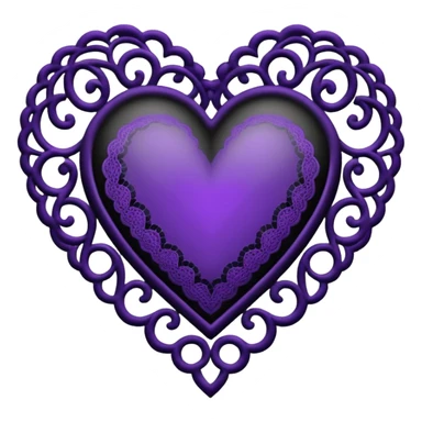 black and purple lace heart sticker