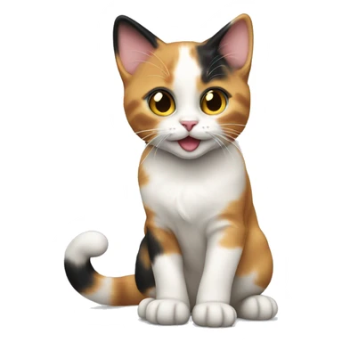 calico kitten partying sticker