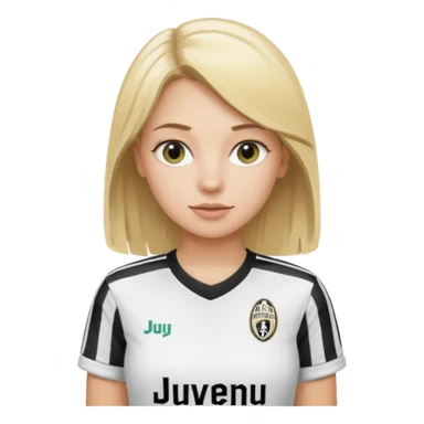blonde girl with juventus t-shirt sticker