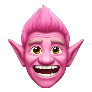 Classic troll emoji but pink and fairy like sticker