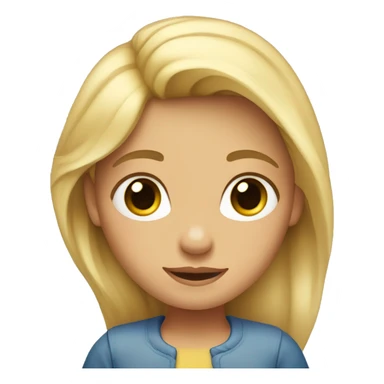 Niña rubia con pelo largo crespa enojada sticker