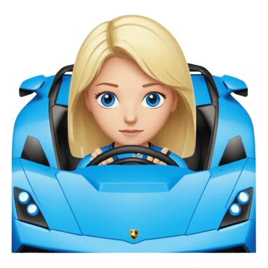 Blond blue eye in lamborghini  sticker