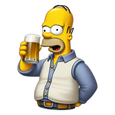 Homer Simpson qui boit de la bière sticker