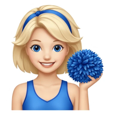 give me a cheerleader with blue pom poms sticker