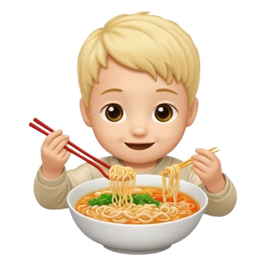 Baby eating ramen sticker