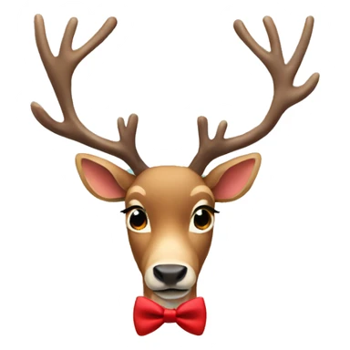 Reindeer wearing a red bow tie  sticker