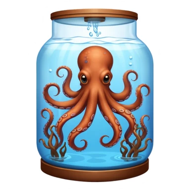 octopus swimming in water tank sticker