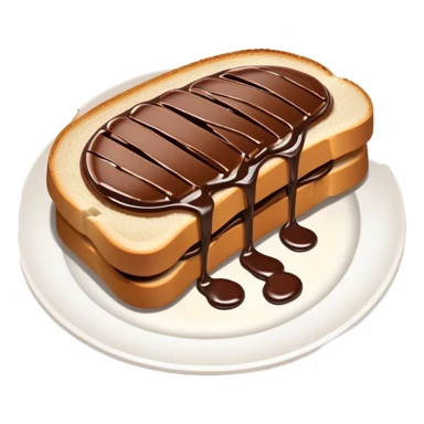 slice of bread with with a squeeze of nutella sauce on top sticker