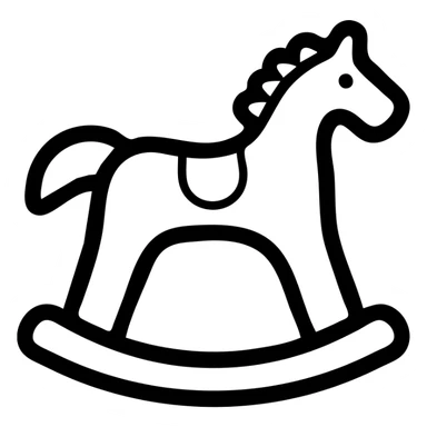 A traditional wooden rocking horse toy for children sticker