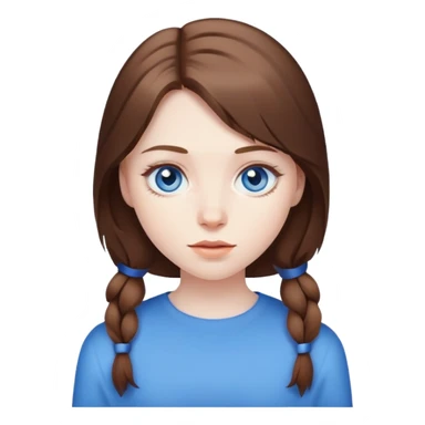 brown haired girl portrait blue eyes  sticker