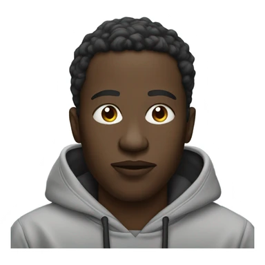 Black man wearing hoodie smoking vape sticker