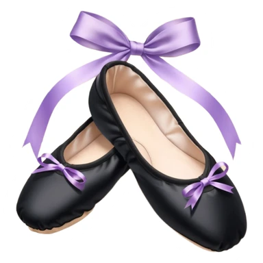 cinematic-realistic-ballet-shoes,-soft-satin-black-pointe-shoes-with-delicate-ribbons,-resting-gently-on-a-polished-wooden-floor,-subtle-creases-in-the-fabric,-glowing-under-the-warm-golden-light-of-a-rehearsal-studio,-evoking-ele sticker