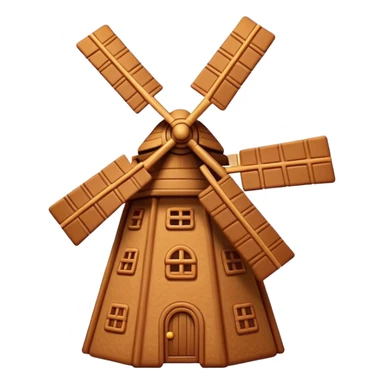 Speculaas Cinematic Realistic Speculaas Biscuit Emoji, depicted as a spiced speculaas cookie crafted in the shape of a windmill and warm, inviting lighting. sticker