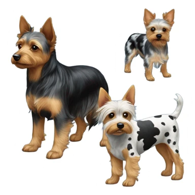 Yorkie with a cattle dog sticker