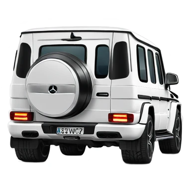 White Mercedes gwagon back sticker