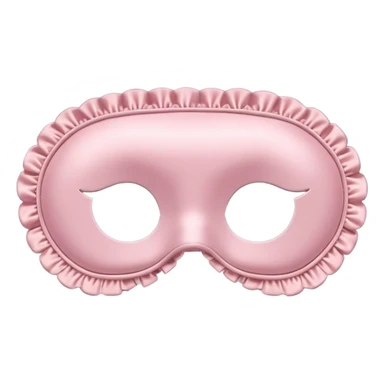Powder pink sleep mask, satin, frilly, no eyes sticker