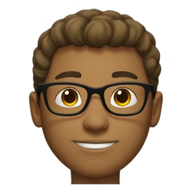 Young man wearing black glasses sticker