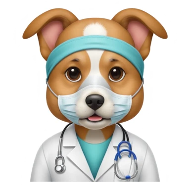 doctor dog Wearing Medical Mask sticker