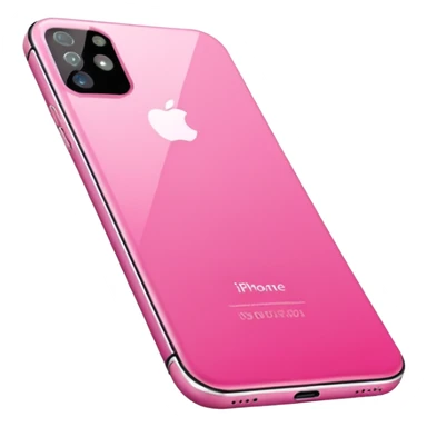  pink  pink iPhone lying flat, sleek modern design, soft reflections, realistic style, minimal background, isolated on transparent background sticker