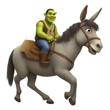 Shrek riding donkey sticker