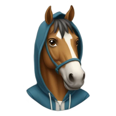 A horse wearing a hoodie sticker