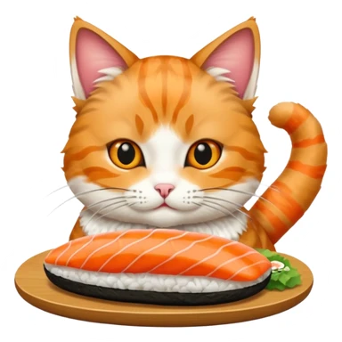 Cat whit sushi sticker