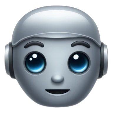 cute space gray robot face sticker