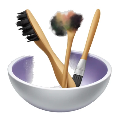 Empty hair dye bowl and brush sticker