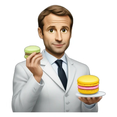 Macron faisant dodo avec un macaron sticker