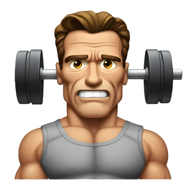 arnold schwarzenegger with dumbbell without t-shirt with grey eyes sticker
