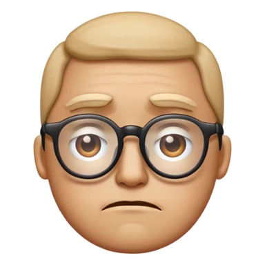 sad face emoji with glasses sticker